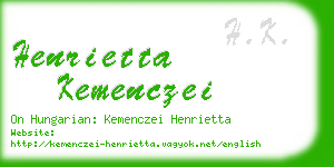 henrietta kemenczei business card